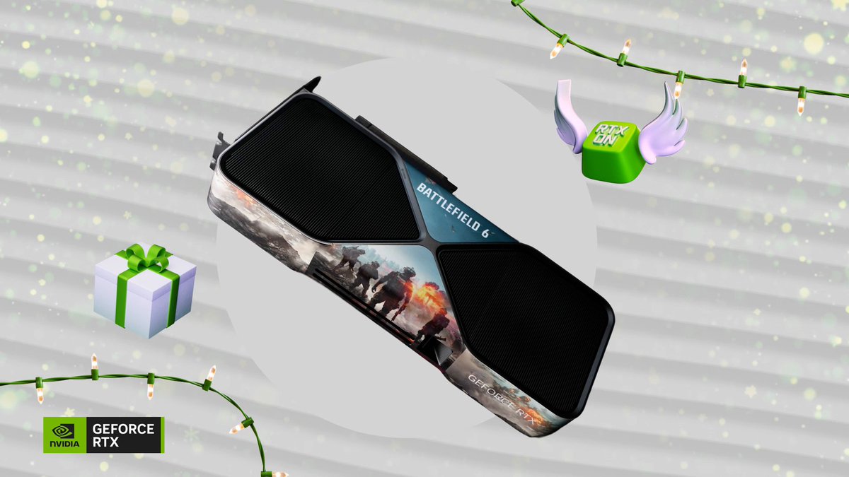 ❄️ #GeForceSeason of Giving ❄️ Want your chance at a custom wrapped Battlefield 6 GeForce RTX 5090?! Comment “GeForce Season” below and tell us why you deserve this Holiday upgrade 🎄