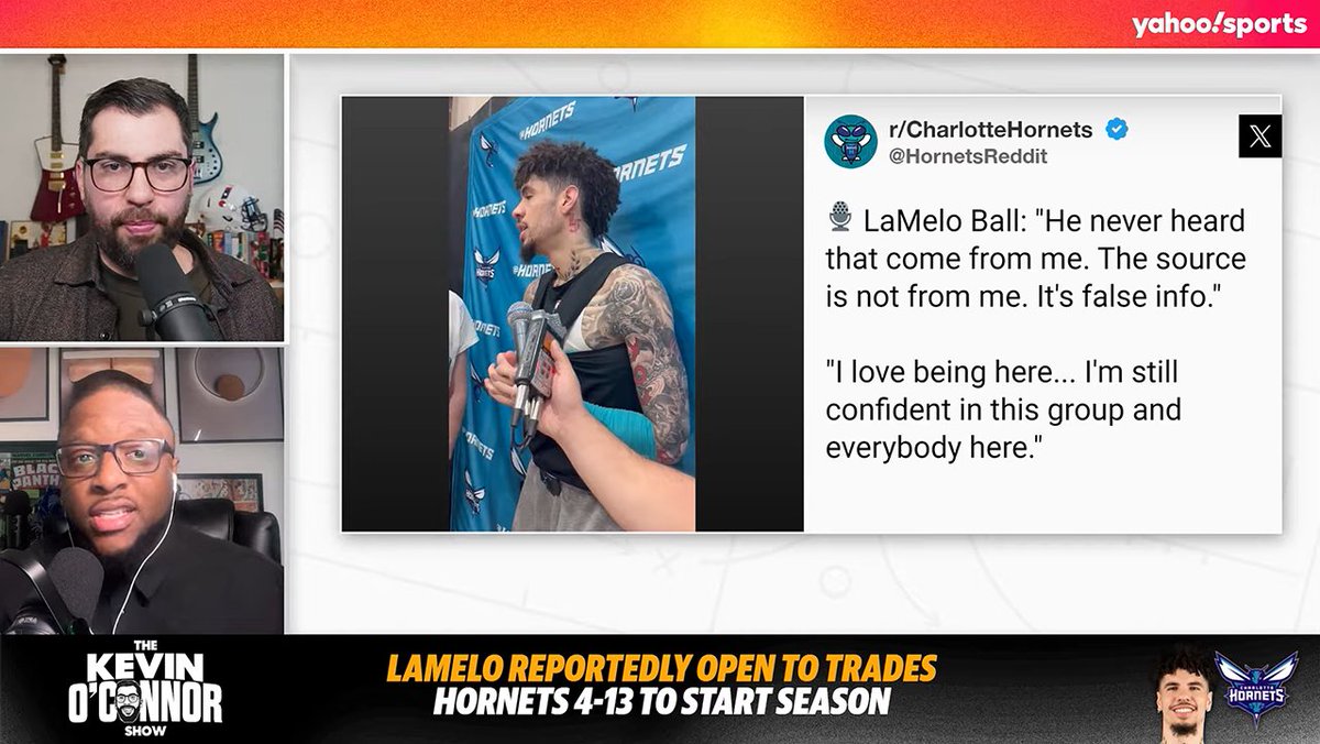 🎙️ Kelly Iko on LaMelo Ball denying his report: "I wasn't surprised by it; I knew it was coming. It's the politics of it all." "I've been in this game a long time, you understand... star player is frustrated, report comes out, star player denies it. And in the middle of the night, weeks or months down the line when he's traded, no one circles back to it."