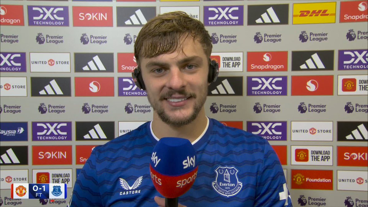 "I'm so happy, I'm so genuinely happy for the lads" Kiernan Dewsbury-Hall reacts after the scoring the winner at Old Trafford for 10-player Everton 😃