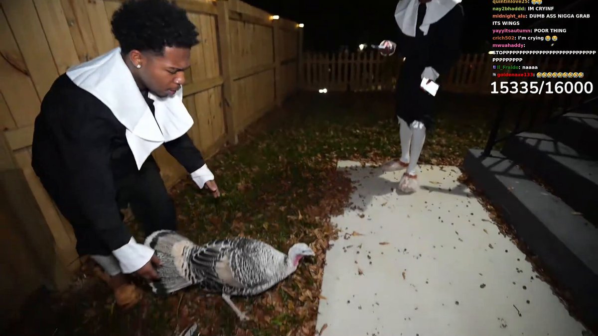Deshae &amp; Rakai captured a wild turkey outside in an attempt to save Thanksgiving 😭😭