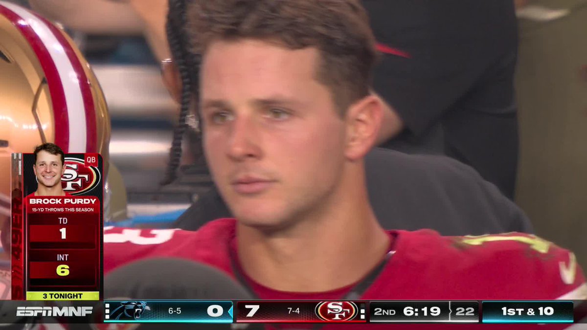 BROCK PURDY THROWS HIS THIRD INT OF THE FIRST HALF 😱 Panthers-49ers on ESPN and the ESPN App