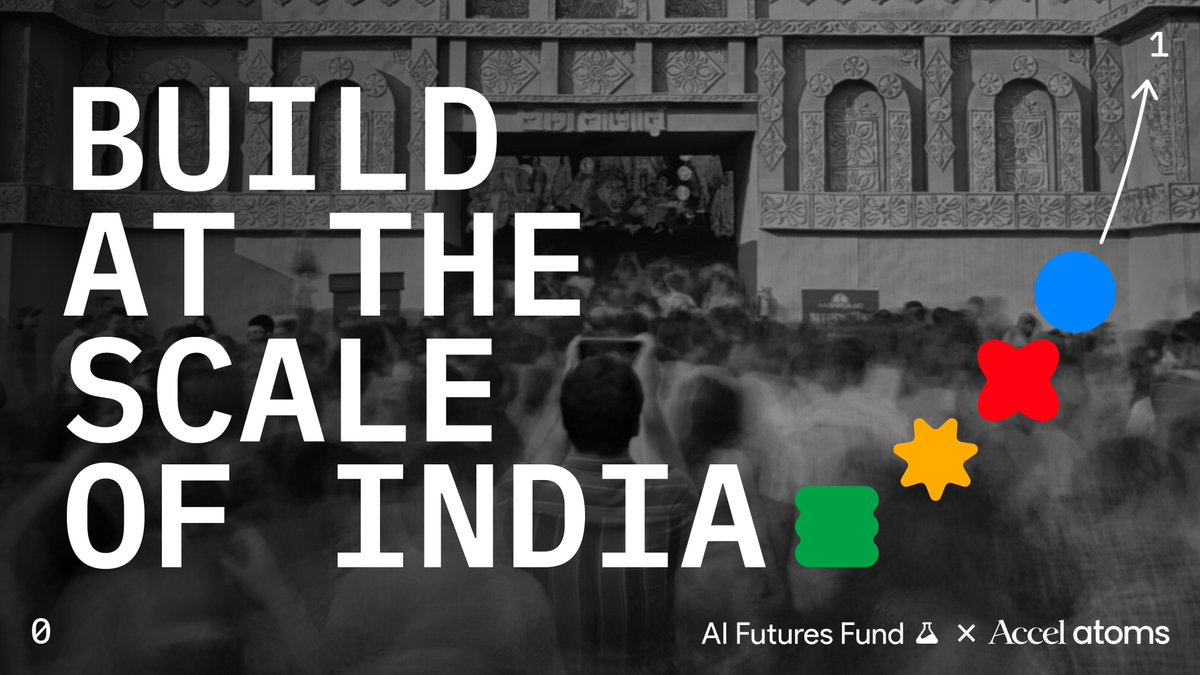 🚨 Accel in India and Google are joining forces to shape India’s AI future with Accel Atoms AI Cohort 2026. Founders gain up to $2M in funding, early access to Gemini and DeepMind models, up to $350K in Google Cloud credits, and a hotline to Google technologists. A global first for Google’s AI Futures Fund and a significant moment for India’s AI ecosystem, the program brings together everything—tech, mentorship, and conviction capital—to help founders build from Day 0.