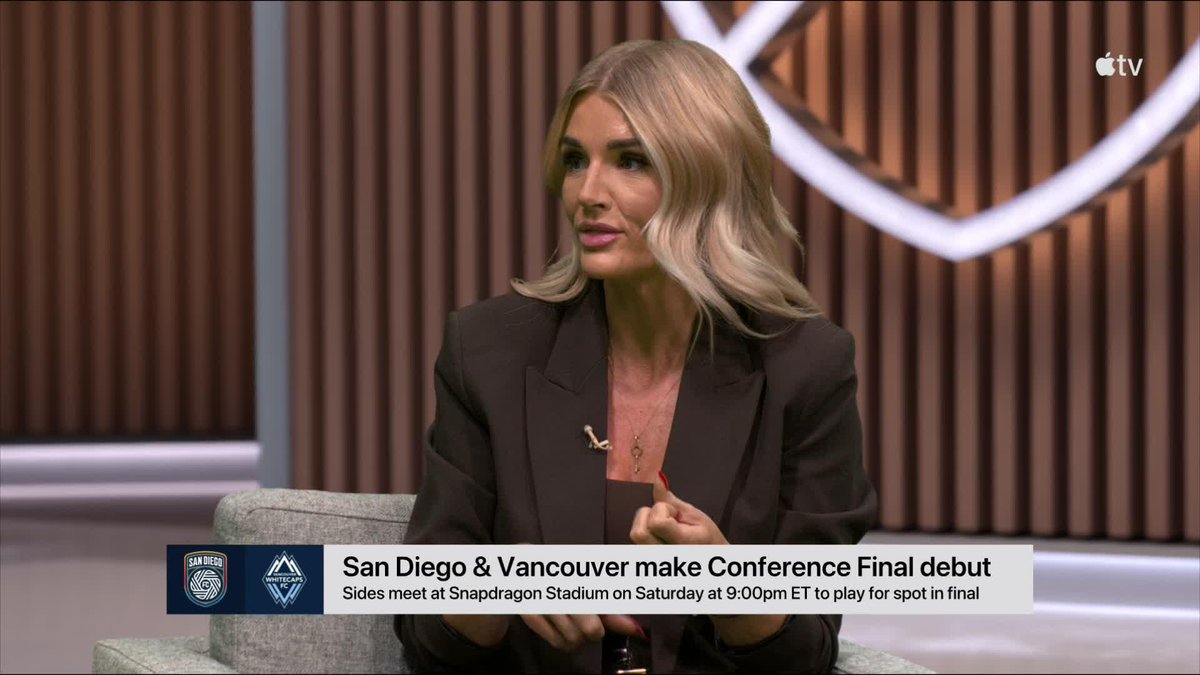 Conference Final debut for San Diego FC and Vancouver Whitecaps FC . “This game could be even better than LAFC vs Vancouver — both teams play a beautiful brand of football,” Kaylyn Kyle adds.