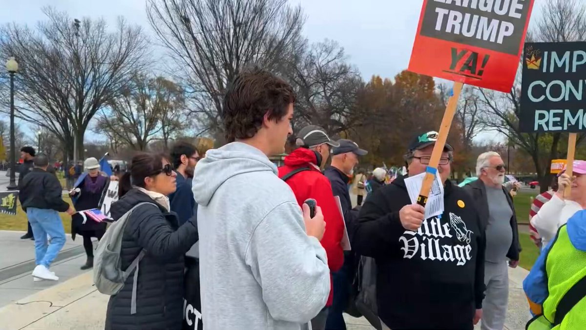 WATCH THIS: I went to the ‘Resist The Regime’ rally in DC over the weekend to understand why protesters were calling for Donald J. Trump to be IMPEACHED 👀 Nearly 1,000 people were in attendance.