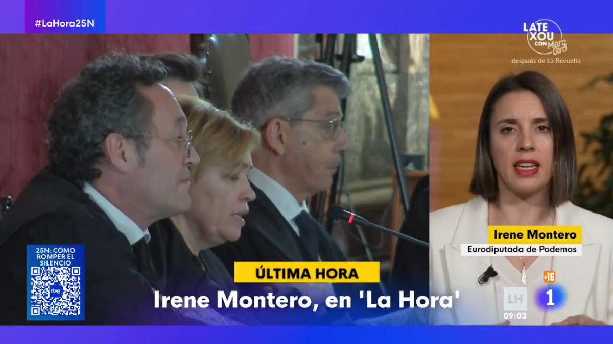 La condena al fiscal general es golpismo judicial. Y aquí no hay polarización, lo que hay es una derecha judicial y mediática golpista que cree que España es su cortijo y que está dispuesta a, para proteger a una de las suyas, cargarse a un fiscal general. 🎥 Irene Montero