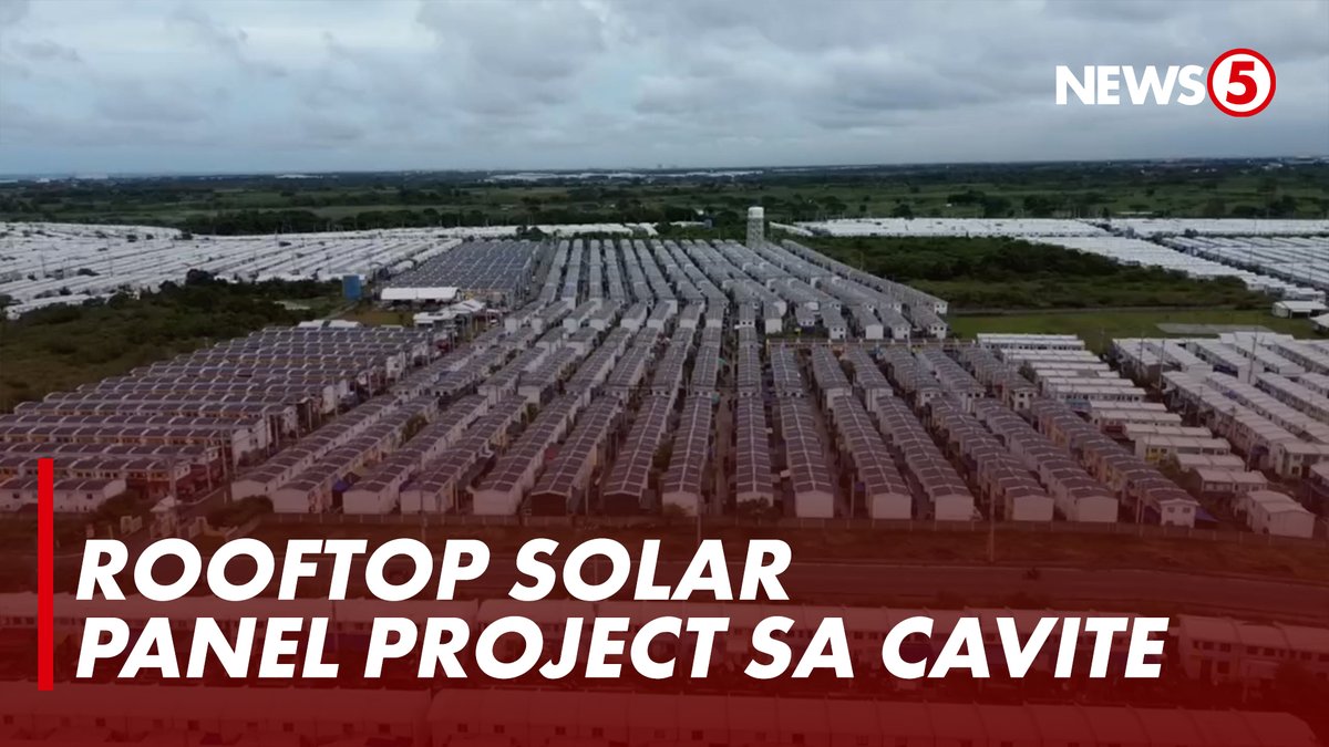 NO LAND WASTED SA ROOFTOP SOLAR PROJECT - PBBM Aerial view sa nasa 1,986 na mga bahay sa Pasinaya Homes sa Naic, Cavite na nalagyan ng rooftop solar panels mula sa NING*NING 6.55 megawatt solar rooftop project. | via Lito Hornedo, Fred Lee News5 Crew