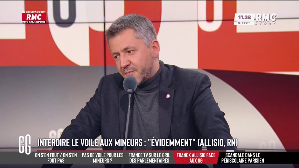 🎙️ La nouvelle proposition du député RN Franck Allisio : "Il faut interdire le port du voile en dressant des contraventions." #GGRMC