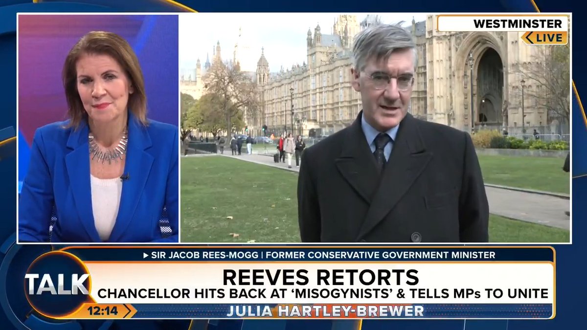 🚨 "This idea that any criticism of her is because she's a woman, rather than because she's incompetent, is the arrogance of office." Sir Jacob Rees-Mogg brands Rachel Reeves "arrogant" for suggesting criticism of her is often misogynistic. Julia Hartley-Brewer