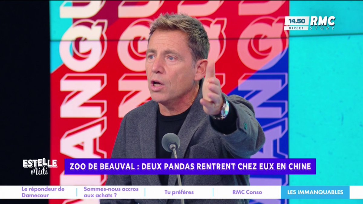 🐼 Pandas de Beauval 🎙️ Daniel Riolo : "Qu'est-ce qu'on en a à cirer de ses pandas ! Tu te rends compte de ce que ça coûte ?! Quand je vois les tripotés de débiles qui se mettent devant les pandas 1h... Tu regardes 2mn, tu dis qu'ils sont mignons et tu t'en vas !" #EstelleMidi