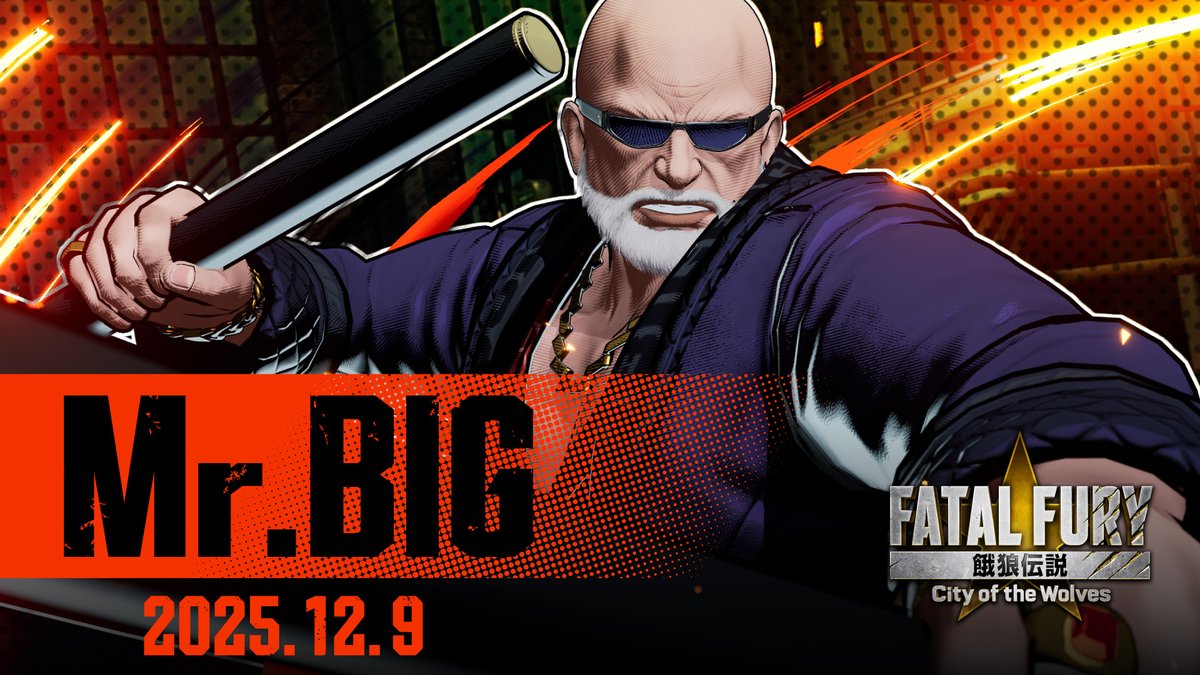 Season 1最後のDLCキャラクター 「Mr.BIG」が12月9日に配信決定👊🔥 待望のキャラクタートレーラーを公開！ （VA.荒井 勇樹） #CotW #餓狼伝説_MrBIG参戦