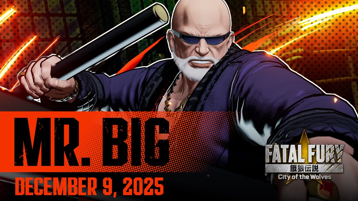 The final Season 1 DLC character, Mr. Big, arrives on December 9! 👊🔥 The long-awaited character trailer is now live! (VA: Marc Graue) #FatalFury #CotW_MrBig