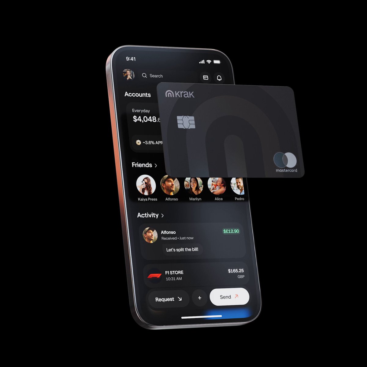 Introducing your new debit Card + Money App 💳📱 • 1% cashback on every spend • 400+ currencies — cash &amp; crypto • Fee-free spending Get your Krak Card now 👇