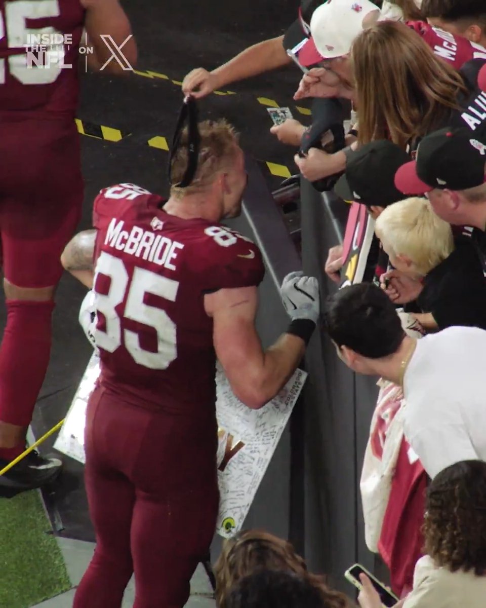 Nothing like a sweaty Trey McBride headband as a souvenir 😅 Inside the NFL Week 12 Mic'd Up on X