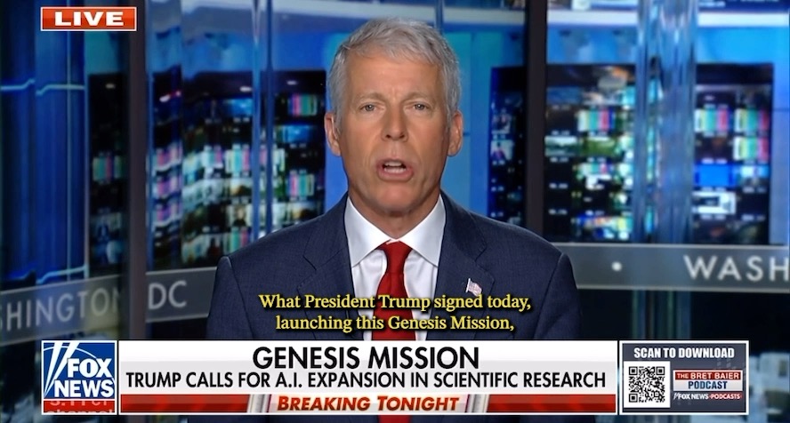 The Genesis Mission is going to bring together industry, U.S. Department of Energy's National Labs, and data sets all tied together in a closed loop system to rapidly advance the pace of scientific and engineering progress. It will be transformative.