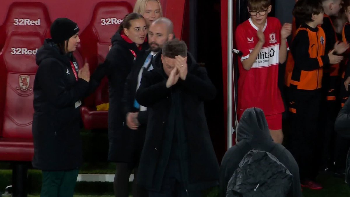 Kim Hellberg is presented to the Middlesbrough fans on the pitch at the Riverside Stadium ahead of the game against Coventry 👋