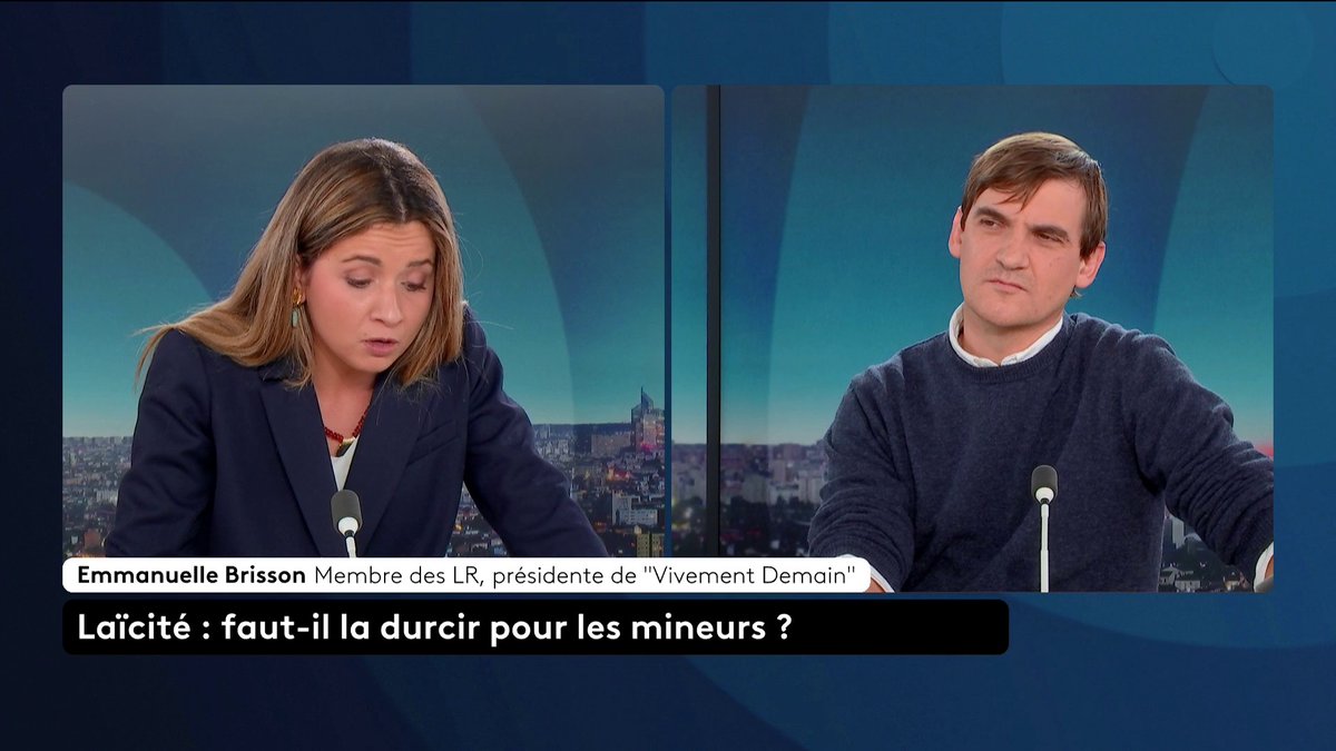 🔴 "Aujourd'hui, on a un réel problème avec la religion musulmane dans notre pays" : la membre des LR Emmanuelle Brisson justifie la proposition des sénateurs de son groupe, qui vise à interdire le voile et le ramadan aux moins de 16 ans. Loïc de La Mornais #SurLeTerrain #Canal16