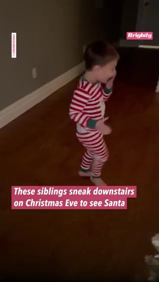 This mom and dad started the cutest tradition with their kids to sneak downstairs and see "Santa" leaving presents by the tree 🥹