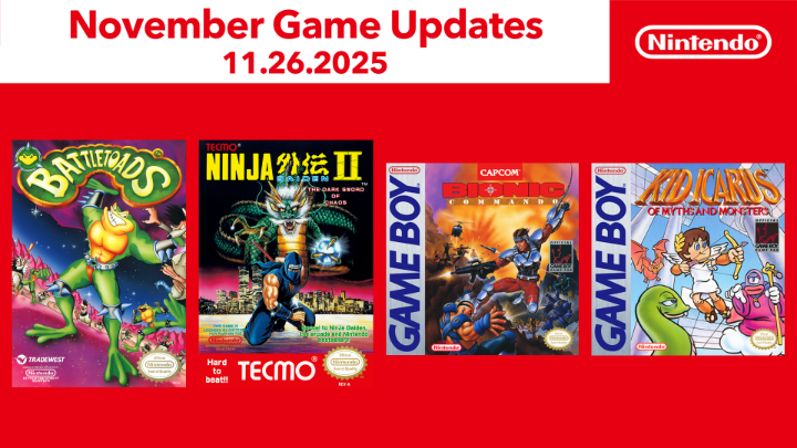 These #NES and #GameBoy games are now available to play for #NintendoSwitchOnline members! NES: ☑️ Ninja Gaiden II™: The Dark Sword of Chaos ☑️ BATTLETOADS™ Game Boy: ☑️ Kid Icarus: Of Myths and Monsters ☑️ BIONIC COMMANDO