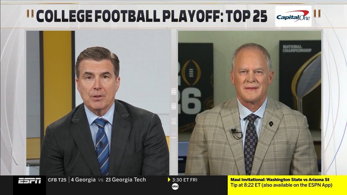 Hear now from Hunter Yurachek, chair of the College Football Playoff selection committee, as he chatted with @ESPN's Rece Davis after the release of the fourth CFP rankings of the 2025 season. #CFBPlayoff 🏈🏆