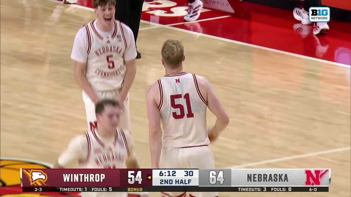 🎯🎯🎯🎯🎯🎯🎯 Watch each of Rienk Mast's career-high 7️⃣ 3-pointers in Nebraska Men's Basketball's win over Winthrop.
