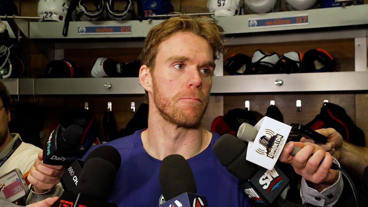"There’s still an overarching belief that we will figure it out." Connor McDavid speaks after the #Oilers defeat to Dallas at Rogers Place. Enterprise | #LetsGoOilers