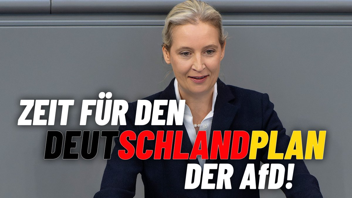 Unser Plan für Deutschland: 12 Punkte für Energiewende-Stopp, Kernkraft-Wiedereinstieg, Ende der Massenmigration, Bürokratieabbau und Steuersenkungen. Ein Sofortprogramm gegen die fünffache Krise des Friedrich Merz und seiner Bundesregierung!