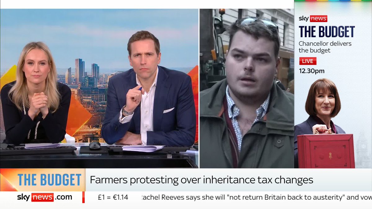🗣️ 'It is a tax we can't afford to pay' Farmer Cameron Kinch joins Sophy Ridge and Wilfred Frost from the farmers' protest in London and explains the impact the inheritance tax changes could have on him and his family ⬇️