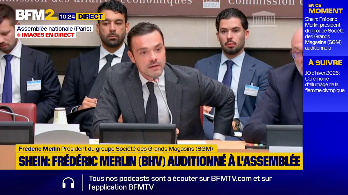 Shein au BHV: "Chez moi, vous touchez le produit. Chez moi vous l'essayez. Vous n'avez pas des milliers de colis qui arrivent chez vous.[...] Donc oui, je considère qu'il y a une dimension éthique à ce partenariat avec Shein", déclare Frédéric Merlin, patron du BHV #BFM2