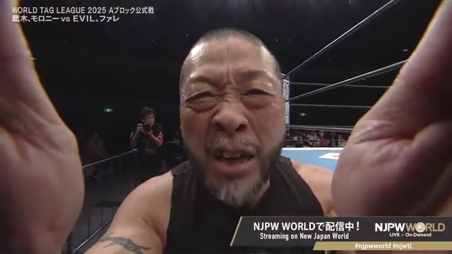 .ディック東郷 "Jack the camera🫵" .鷹木 信悟(SHINGO TAKAGI) &amp; Drilla Moloney "😡😡" From the profile URL #NJPW #njpwworld #njwtl