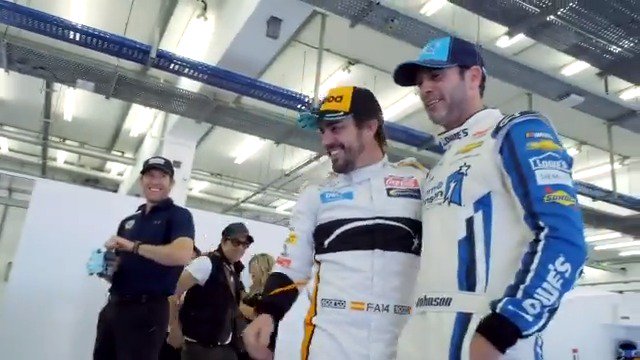 November 26, 2018: Jimmie Johnson and Fernando Alonso swapped rides at Bahrain Jimmie made laps in a 2013 McLaren, Alonso drove the Hendrick Motorsports Chevy Camaro