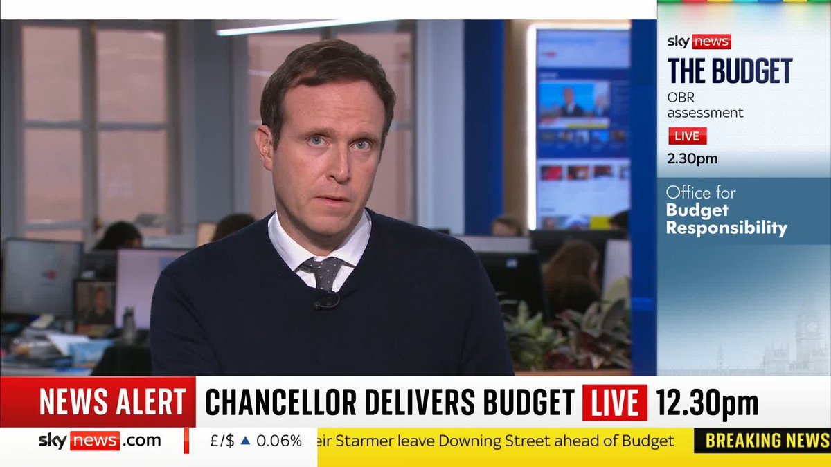 BREAKING: Office for Budget Responsibility appears to accidentally release core forecasts of the budget - before the actual budget. Borrowing will fall to 1.9% of GDP in 2030/31. Sky's Ed Conway explains 🔽 📺 Sky 501 and YouTube