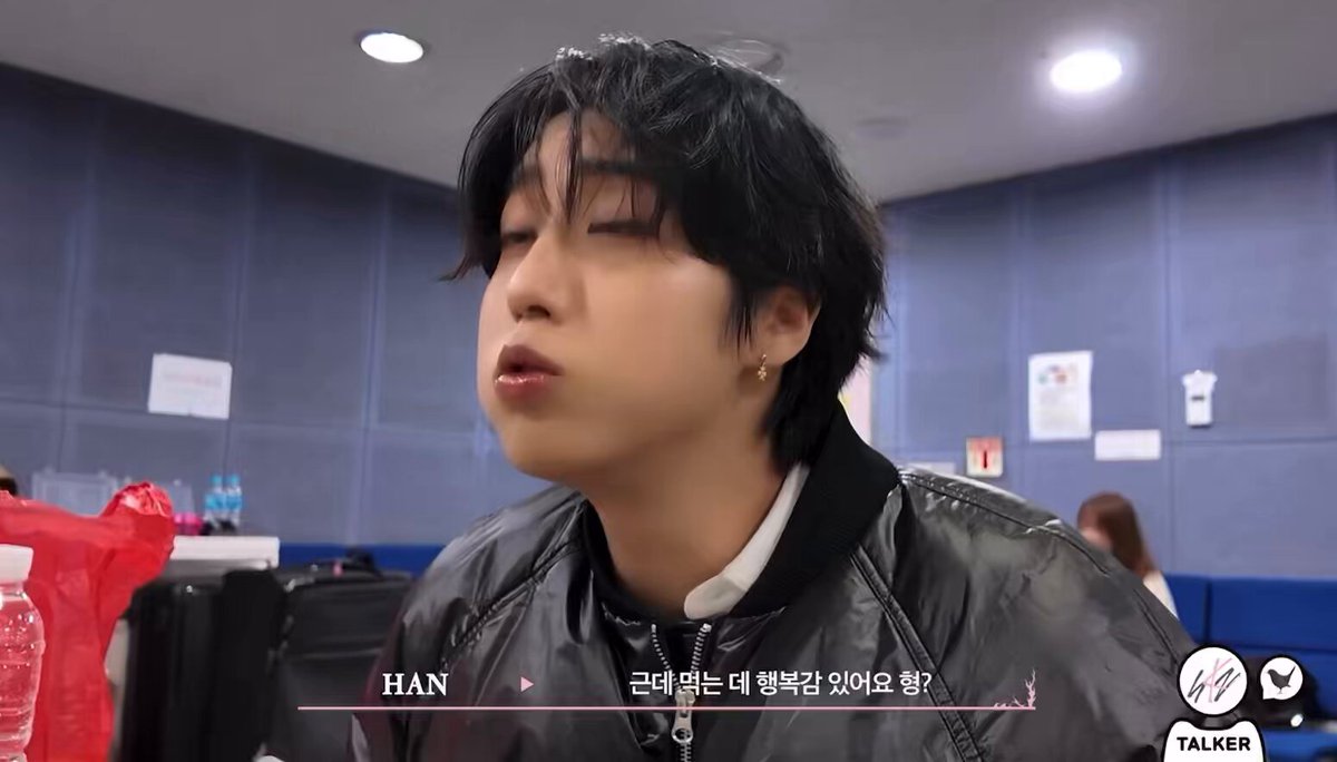 🐿: but does eating make you happy, hyung? 🐺: this one (is happy when eating) 🐿: i don't think i get much happiness when eating. choosing menu is really stressing me out! 🐺: that's right 🐖🐇: the happiest thing for me is when i hear someone say "let's go eat something delicious" 🐖🐇: it's not like i eat a lot but i get angry when i can't eat something i really want 🐺: let me explain. changbin works out so he could eat! no. 1, when changbin goes to my house to do work he'd definitely ask me to cook for him. 🐿: but hyung, that's not the point. you cook so well and i also did the same thing ㅋㅋ that can't be helped! 🐺: ㅎㅎㅎㅎ