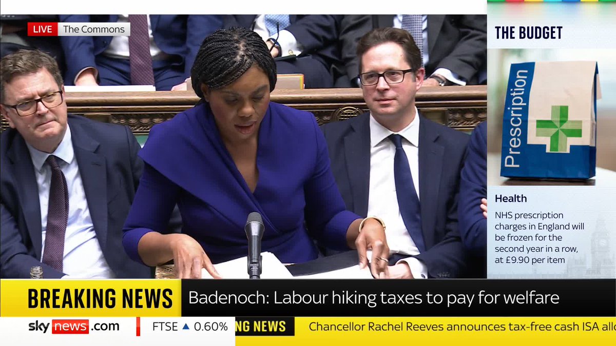 'She [Reeves] had the cheek to talk about stability, but she has become the first chancellor in history to release the whole budget ahead of time.' Tory leader Kemi Badenoch reacts to the leak of the OBR analysis of the budget Follow our live blog: