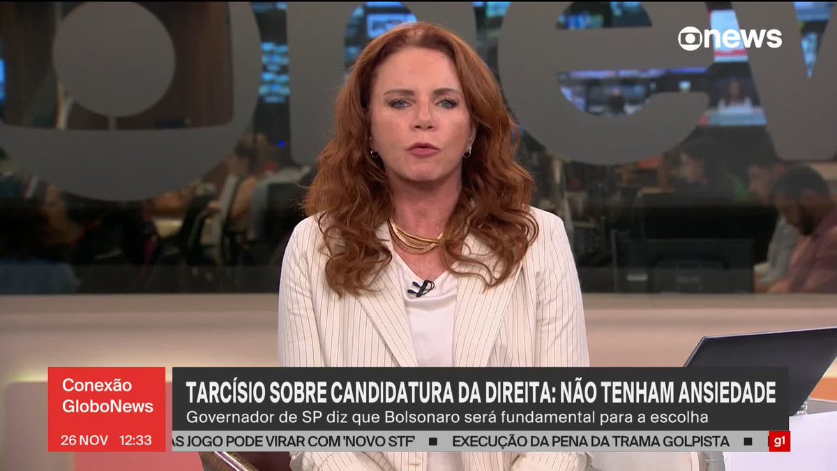"Acho que o pessoal está muito ansioso. A gente tem tempo. As peças estão sendo montadas", diz Tarcísio de Freitas sobre uma eventual candidatura do campo da direita para 2026. ➡️ Assista à #GloboNews: #ConexãoGloboNews