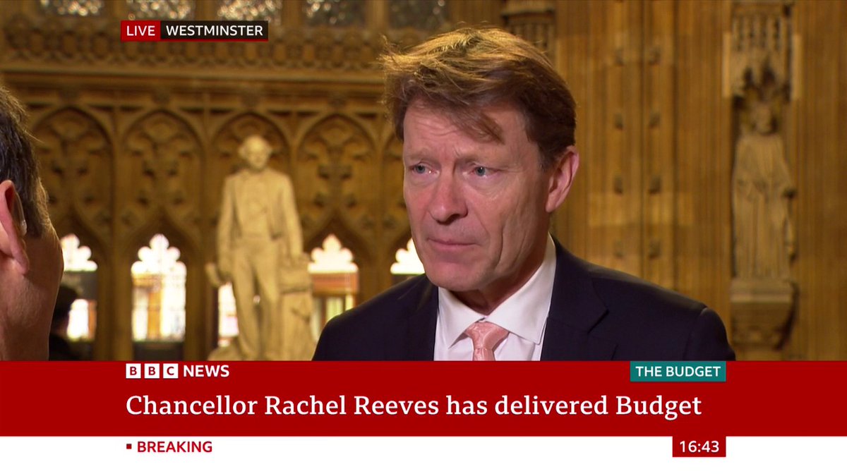 "I'm deeply gloomy" Reform UK's deputy leader Richard Tice reacts to the Budget, adding Rachel Reeves has "essentially written off the British economy with this car crash" Follow live: