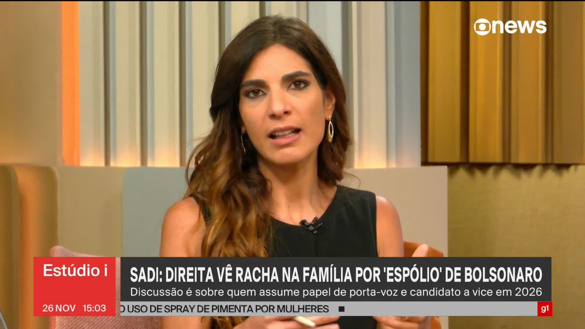 Andréia Sadi: “Tem um incômodo, dentro da família, para saber quem vai ser o porta-voz com Bolsonaro preso”. #Estúdioi ➡️ Assista à #GloboNews: