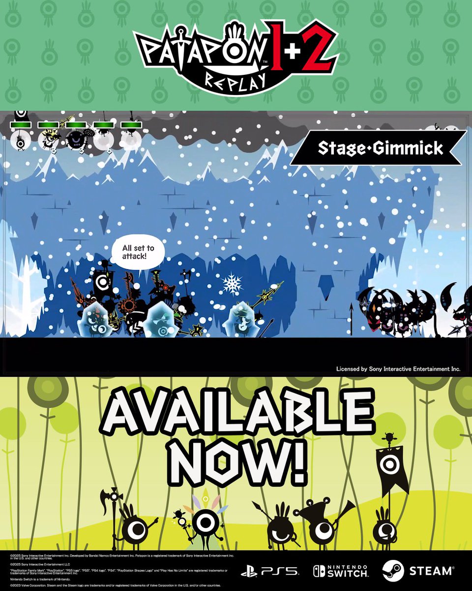 Your Patapons will face so many challenges on their way to Earthend. Expect the worse and plan your advance! #PATAPON 1+2 REPLAY is now available!