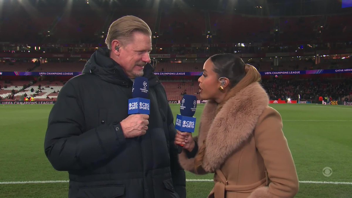 “I’m being schooled here by Anita.” 😅 Peter Schmeichel can always count on Anita Nneka Jones for help 🤝