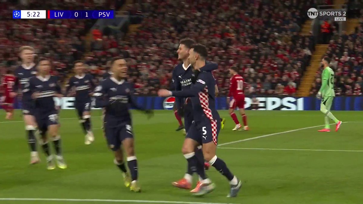 Ivan Perišić converts from the penalty spot to give PSV the lead against Liverpool! TNT Sports &amp; discovery+ UK