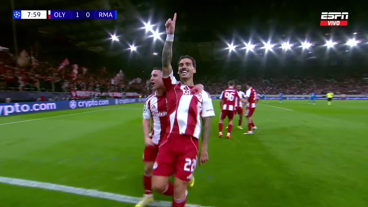 UFFF, QUÉ GOLAZO DE OLYMPIACOS. LE GANA 1-0 A REAL MADRID. 🤯🇬🇷