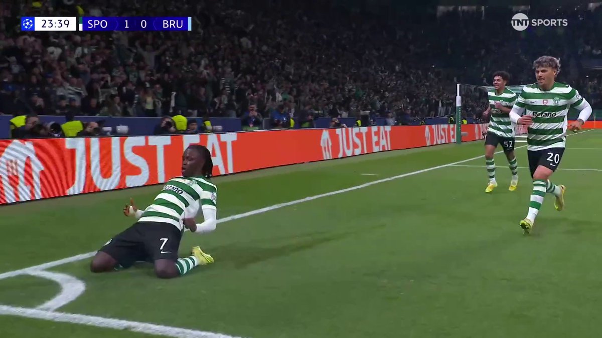 Geovany Quenda gives Sporting the breakthrough against Club Brugge 💥 TNT Sports &amp; discovery+ UK