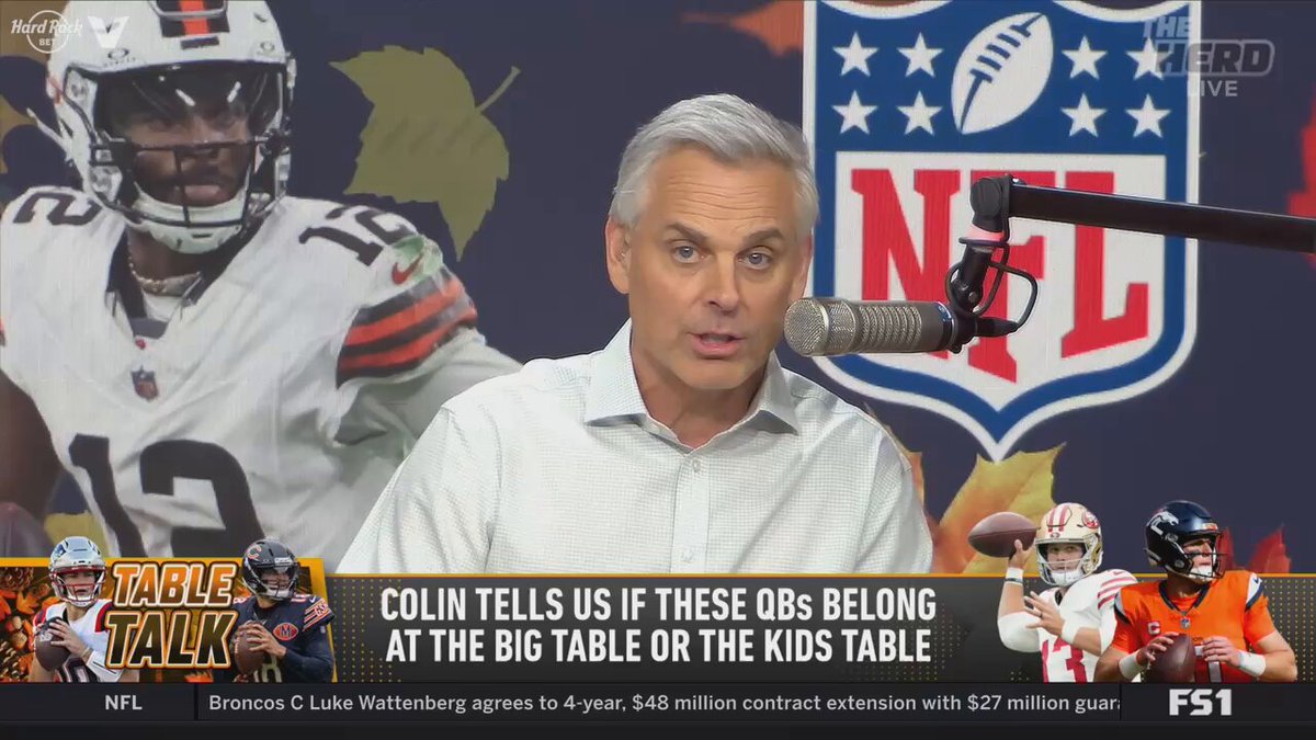 There are a lot of young QBs in the league. Colin Cowherd breaks down who belongs at the kids table and who sits with the adults this Thanksgiving.