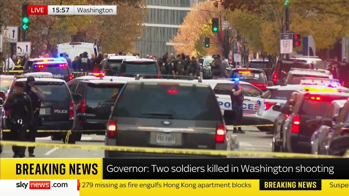BREAKING: Two National Guard members shot near the White House have died, according to the West Virginia state governor. They were both West Virginia National Guard members says Sky's US correspondent Mark Stone who is live at the scene. 📺 Sky 501