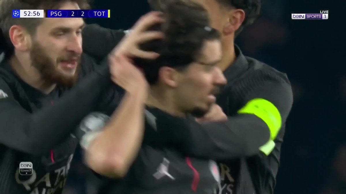فيتينيا يدرك التعادل لباريس سان جيرمان باريس سان جيرمان 2 توتنهام 2 #دوري_أبطال_أوروبا