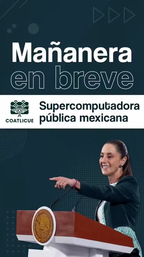 La #MañaneraEnBreve de la presidenta Claudia Sheinbaum Pardo: 🖥️ Coatlicue, la supercomputadora más poderosa de América Latina. 💧 Objetivos de reforma en materia de agua. 👩🏻‍🤝‍👨🏼 Acciones para evitar que jóvenes se acerquen a la delincuencia.