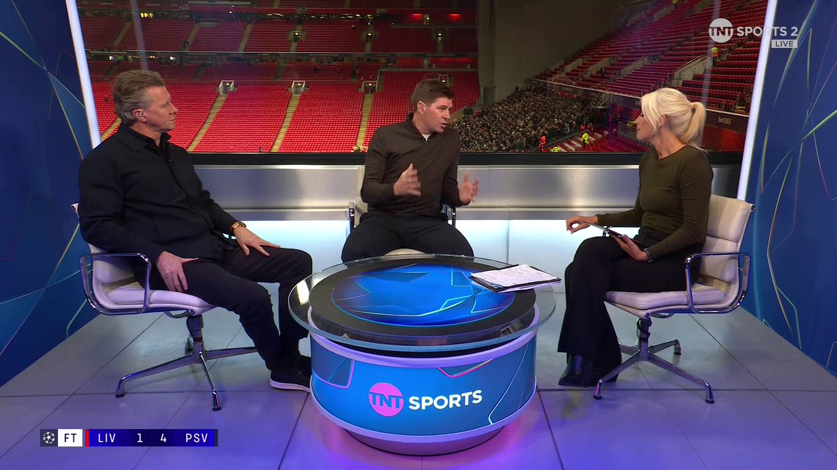 Steven Gerrard on Liverpool 1-4 PSV in UCL. "Crisis is too strong. Crisis is a club that needs years to get back to the top. That's not good enough! No excuses" Arne Slot has lost 9 of his last 12 matches - worst run of form since Nov 1953 to Jan 1954.
