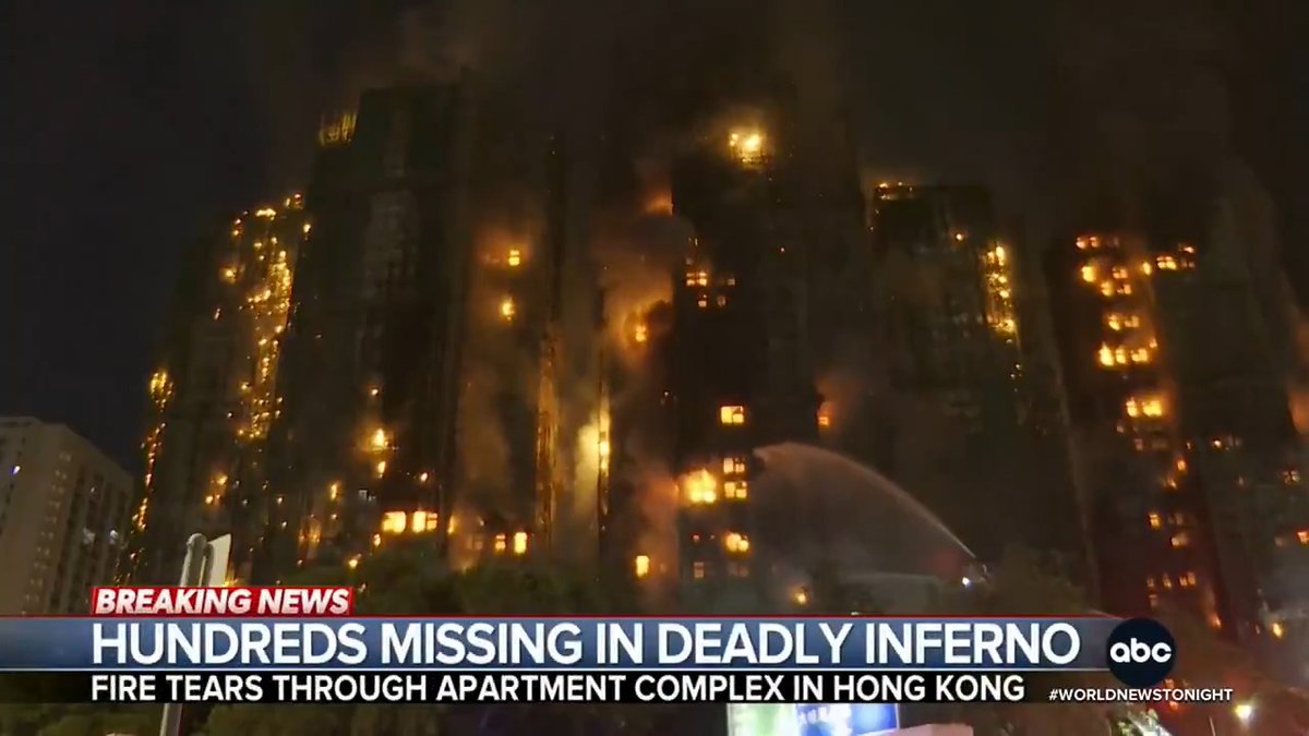 At least 36 people are dead and over 250 are unaccounted for after a devastating fire ripped through a high-rise apartment complex in Hong Kong. With the blaze still burning, James Longman reports on the urgent rescue efforts underway.
