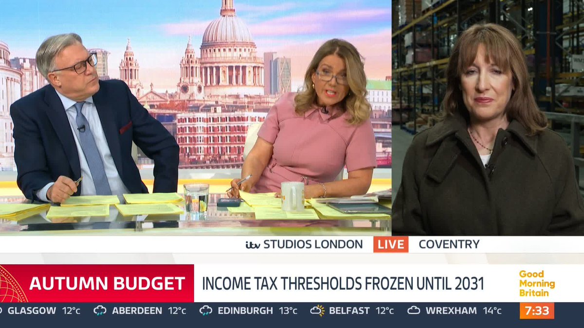'How can anyone believe anything you say?' Susanna Reid and Ed Balls question Chancellor Rachel Reeves on being accused of breaking promises this morning after announcing a budget which could see millions of workers pay more tax.