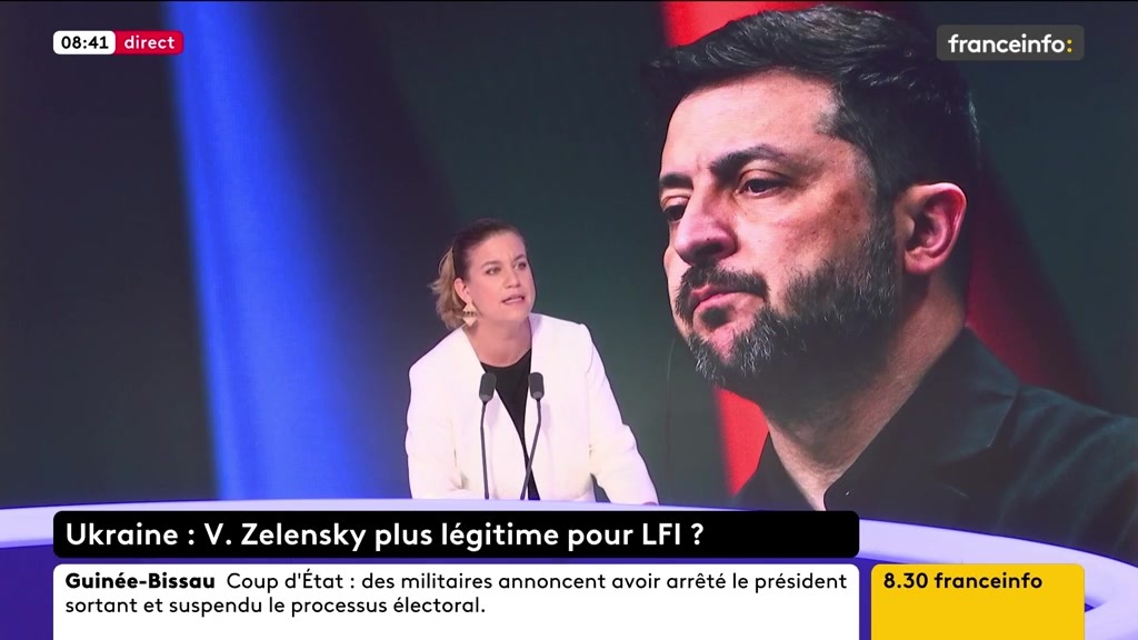 🔴 Zelensky plus légitime pour LFI? ➡️"J-L. Mélenchon n'a pas remis en cause sa légitimité. Il a dit qu'il fallait qu'il y ait des élections. Nous voulons une paix qui soit basée sur la diplomatie, qu'il y ait la construction d'une sortie politique du conflit", dit Mathilde Panot