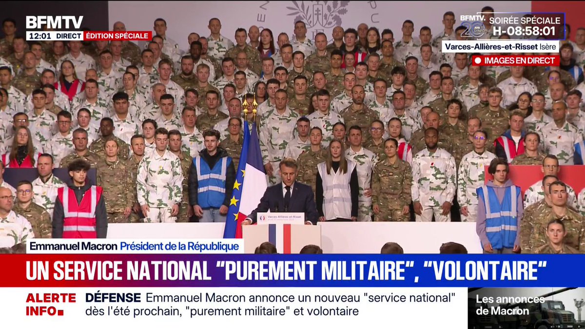 🇫🇷 | AHORA: Macron: "El servicio nacional se referirá únicamente a voluntarios".